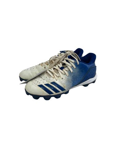 Used Adidas ICON BB/SB Cleats White And Royal Blue Junior 04 11692-S000158027