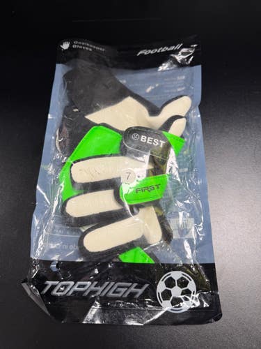 Used TOPHIGH GOALIE GLOVES SIZE Y7 Soccer Goalie Gloves Black And Neon Green 7 11849-S000045317