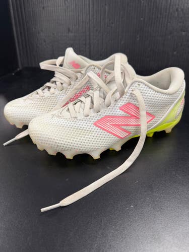 Used New Balance LAX Cleats Girls Pink And White Youth 06.0 11849-S000045306