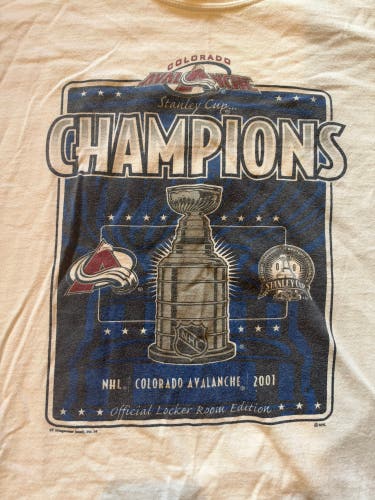 Vintage 2001 Colorado Avalanche Stanley Cup Champions T-Shirt – Lee Sport XL