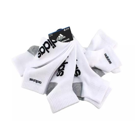 White Adult Unisex Adidas Socks (New) Adidas Superlite AeroReady Athletic Cushioned Quarter Socks