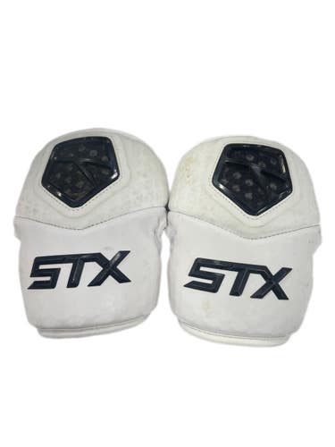 Used STX CELL IV Lacrosse Arm Pads/Guards White MD 11735-S000349438