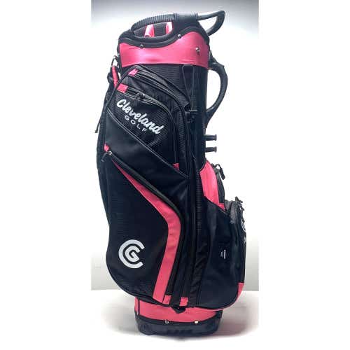 Cleveland Lightweight Ladies Cart Bag Black/Pink 14-Way Divide Strap Golf Bag