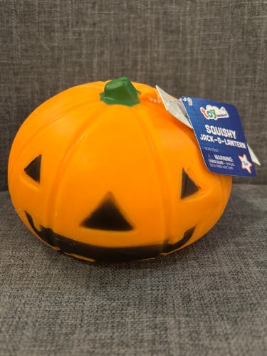 Squishy Jack-O-Lantern Halloween Pumpkin Squeezy Fidget Toy New with Tags