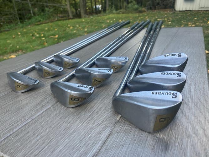 Vintage Sounder Low Profile Iron Set 3-9, PW & SW, Right Handed, Mens