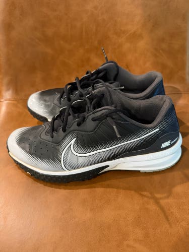 Black Men's Size M 9.5 (W 10.5) Adult Nike Alpha Huarache Varsity Low Top Turf Cleats (Used)
