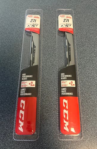 New!! 2 PACK! 2 x CCM Speedblade XS1 Steel Skate Runners Stainless +2MM- 271mm (Skate size 8 - 8.5)