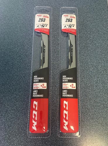New!! 2 PACK! 2 x CCM Speedblade XS1 Steel Skate Runners Stainless +2MM- 263mm (Skate size 7-7.5)