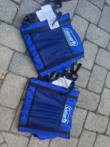 Pair of Coleman Blue Portable Stadium Seats with Backrests
