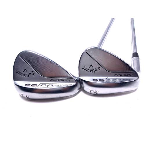 LEFTY Callaway Jaws Raw Full Toe Chrome Wedge Set 54* 10 | 58* 10 TT DG LH