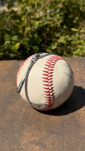 Silver Baseball Bat Chain Set