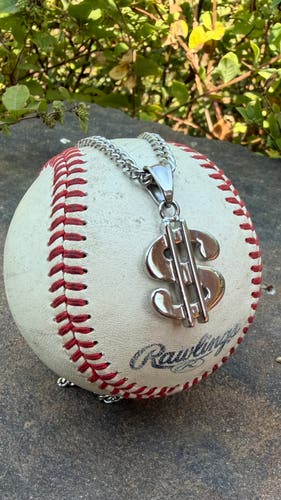 Stainless Steel Silver Money chain & pendant set