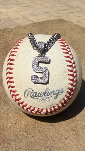 Stainless Silver Custom #5 chain & pendant set