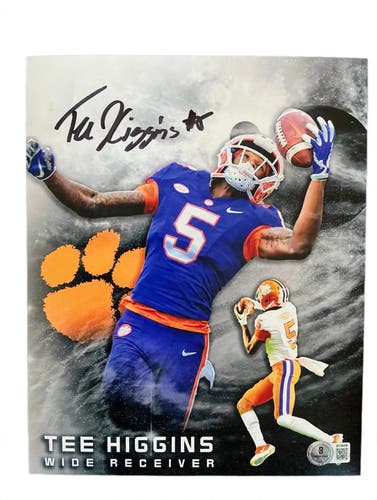 Tee Higgins Autographed Signed 8x10 Photo Clemson Multi Pose NFL Beckett COA