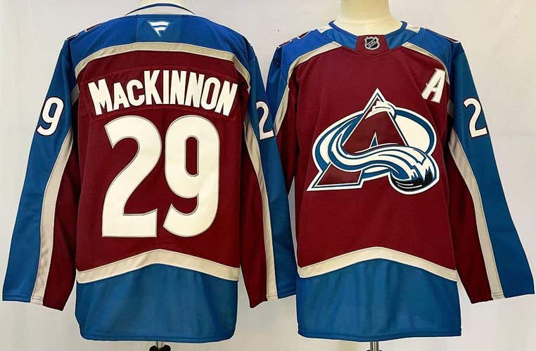 Men's Colorado Avalanche Nathan MacKinnon #29 Stitched Burgundy Jersey Ice Hockey Jersey size 50
