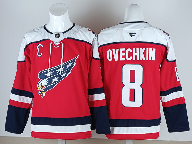 Men's Washington Capitals Ovechkin 8 Stitched Jersey Ice Hockey Jersey size 50