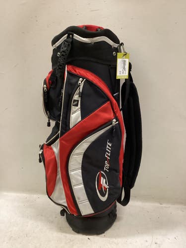 Used Top Flite 14 WAY CART BAG Mens Cart Bag White/Black/Red 11725-S000510186