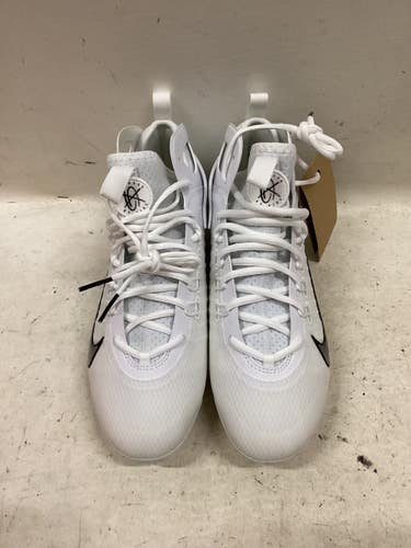 Used Nike HUARACHE 9 ELITE MID LAX LAX Cleats Mens White Senior 9.5 11725-S000510239