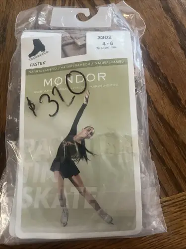 Mondor Ice Skating Tights - Children 4-6, Light Tan, skate pantyhose Model 3302