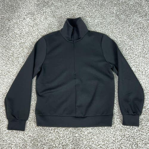 Athleta Sweatshirt Womens Small Black Mock Neck Pullover Knit Allure 1/4 Zip Top
