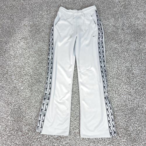 Nike Pants Womens XS White Track Pants Flare Leg Swoosh Logo Athletic Gym Sports