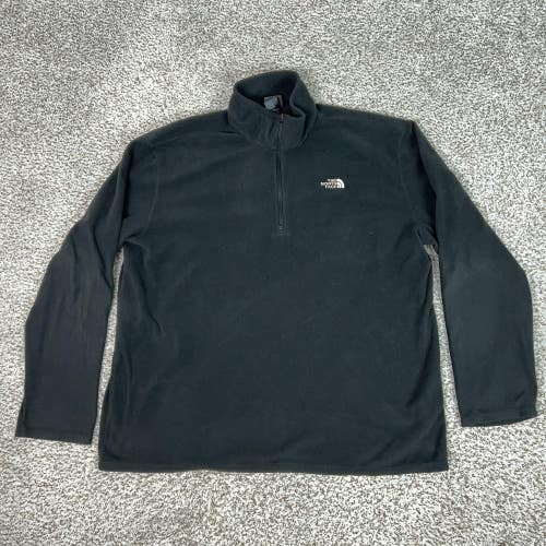 North Face Pullover Mens XL Black Fleece Quarter Zip Long Sleeve Hiking Top Gorp