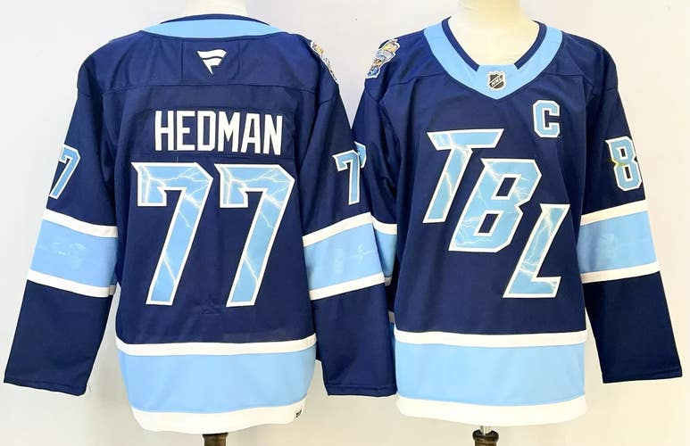 Tampa Bay Lightning Victor Hedman #77 Stitched Blue Jersey SIze 46 Ice Hockey Jersey