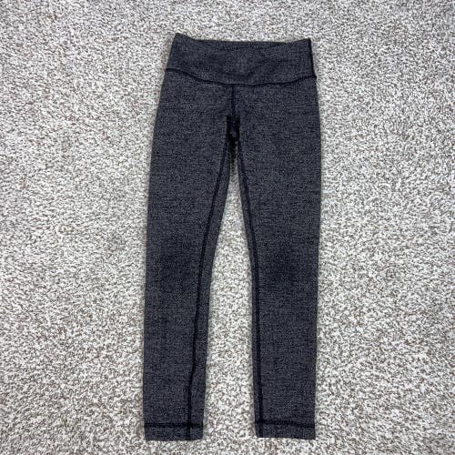 Lululemon Pants Womens 2 Gray Herringbone Cropped Leggings Yoga Gym Workout