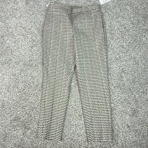 Akris Punto Pants Womens 8 Beige Geometric Ankle Slim Stretch Trouser Crop Twill