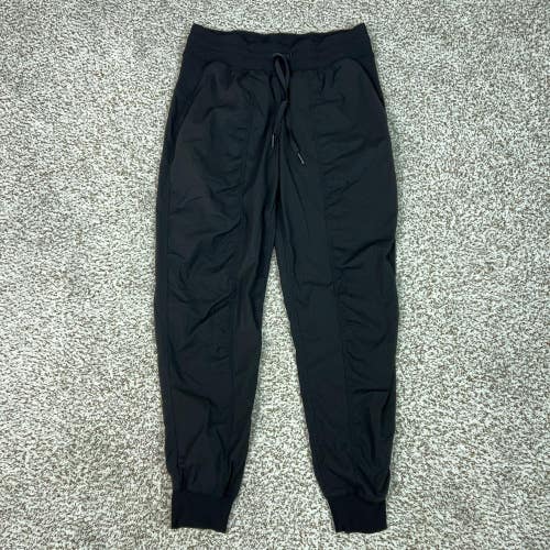 Lululemon Pants Womens 8 Black Jogger Tapered Dance Studio Gym Yoga Workout Logo
