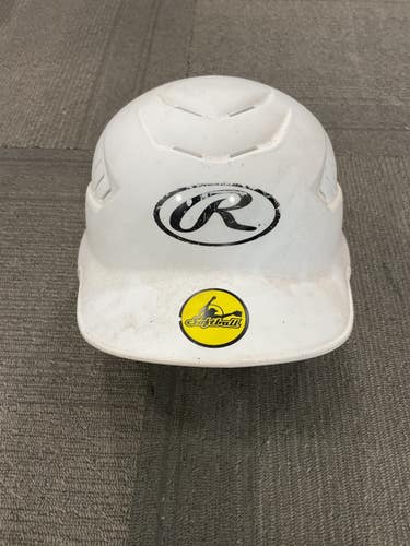Used Rawlings BATTING HELMET Batting Helmet w/Mask White M/L 11614-S000246001