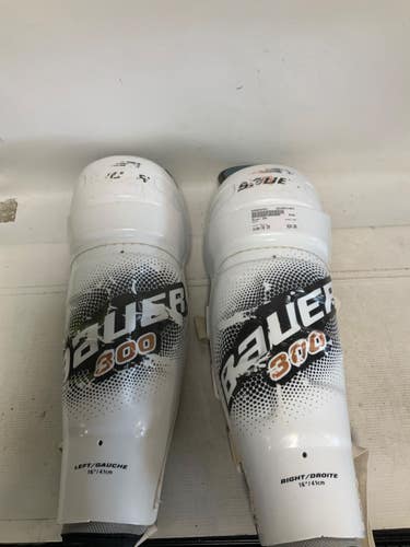 Used Bauer 300 Senior Shin Guards White 16" 11823-S000042451