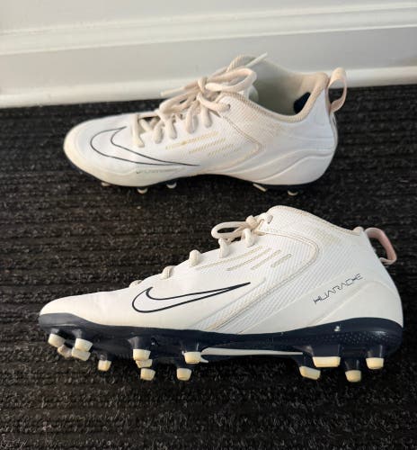 NIKE Alpha Huarache 8 Varsity LAX Cleats White Navy Men’s CZ6558-101 Size 7