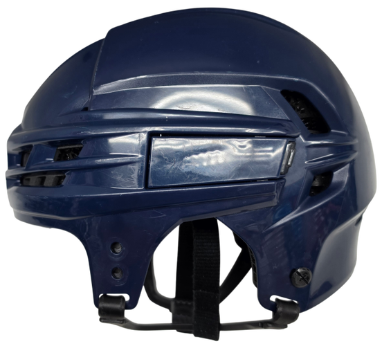 CCM SUPER TACKS X PRO STOCK HOCKEY HELMET MEDIUM NAVY THUNDERBIRDS USED #39 (16032)