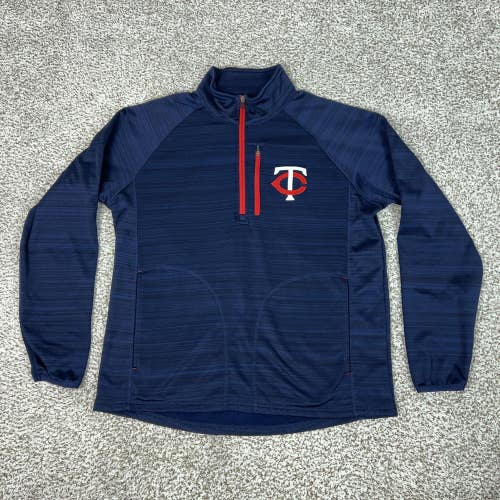 Minnesota Twins Pullover Mens XL Navy MLB Baseball 1/4 Zip Jacket Carl Banks