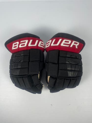 Like New 15" Bauer Pro Series Pro Stock Hockey Gloves - Black/Red