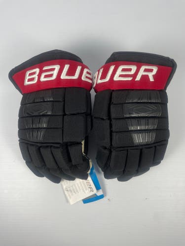 New 15" Bauer Pro Series Pro Stock Hockey Gloves - Black/Red