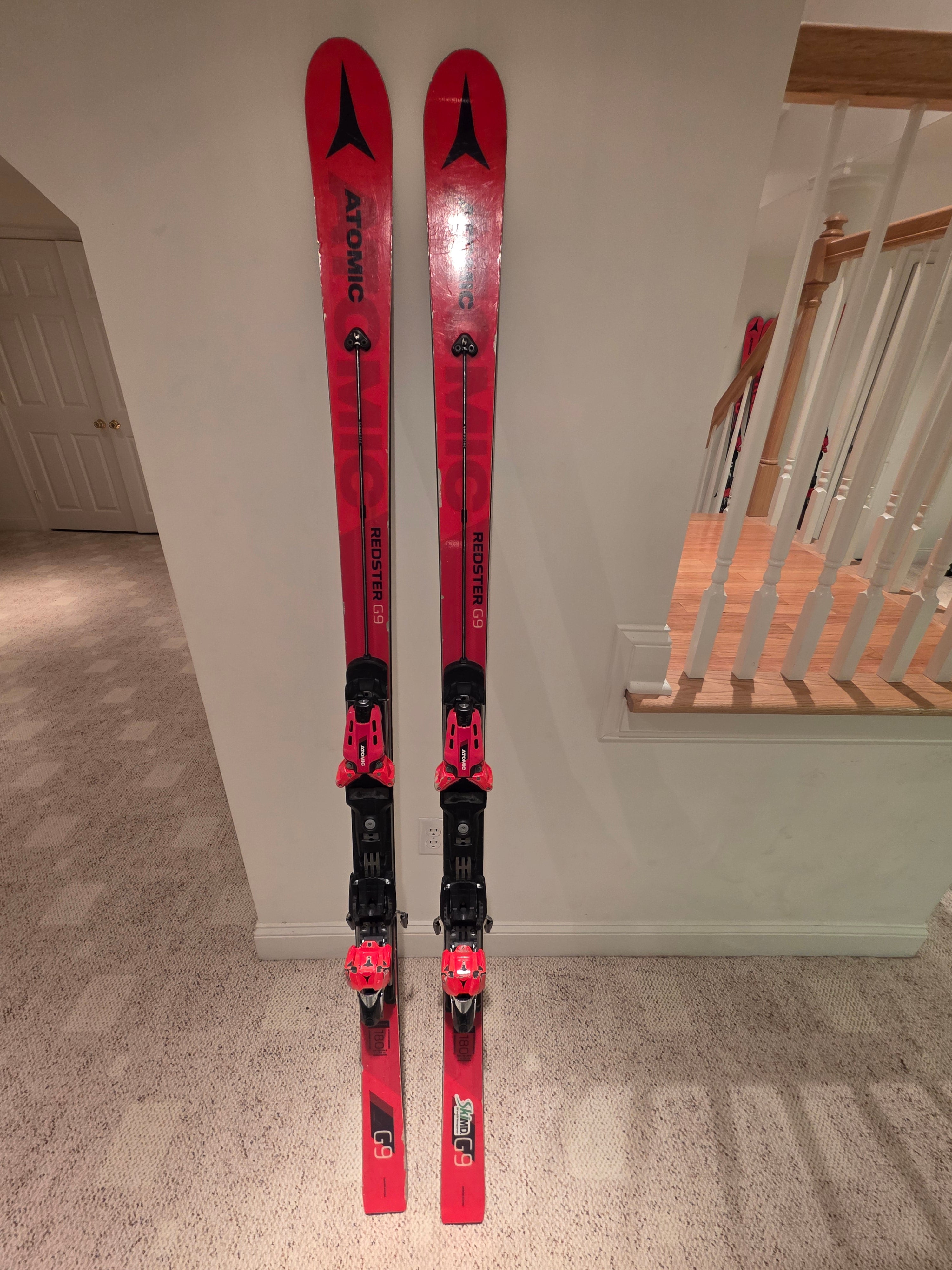 値下げSale ATOMIC REDSTER GS 180cm Unisex Atomic 180 cm Redster FIS GS Skis With X16 Bindings (Used