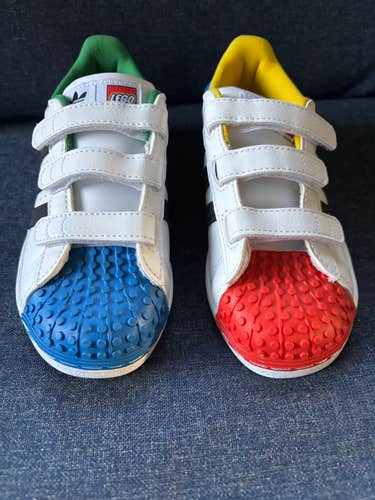 Adidas Superstar Lego White Unisex Youth 1Y (Big Kids / Youth) (Used)