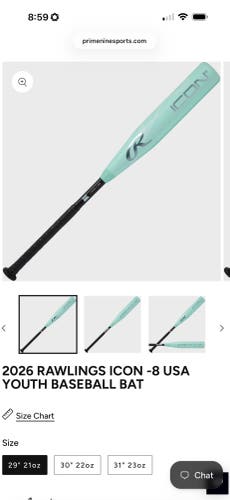 2026 Rawlings Icon Composite USABat Certified Bat (-8) 21 oz 29" (New)