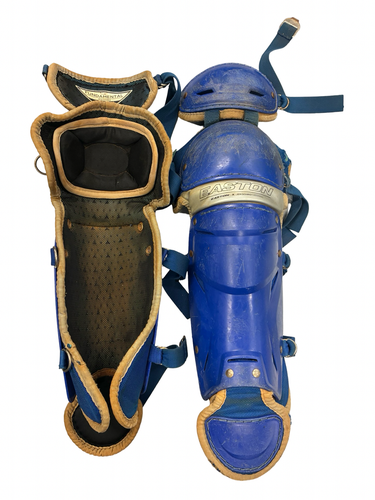Used Easton CATCHERS SHIN GUARDS Catchers Leg Guards Royal Blue Intermed 11682-S000140833