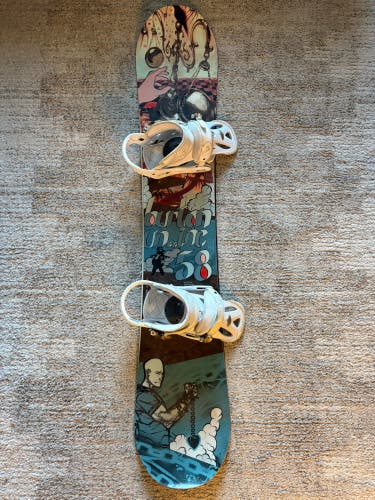 *Rare* Burton Uninc Gigi Ruf Shark/Chandelier 158cm Snowboard | Burton Custom Large Bindings (Used)