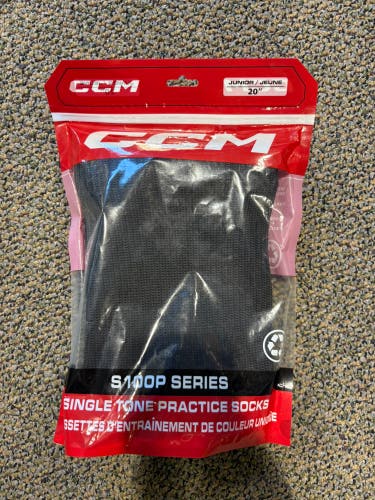 Black Junior 20" CCM S100P Series Socks (New)