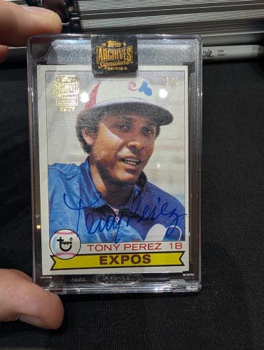 2021 Topps Archives Signature Series Tony Perez Auto 1/1 Reds On Card Auto