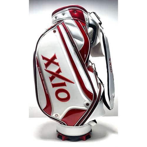 XXIO Tour Staff Bag White 5-Way Divide White Red Single Strap Golf Bag NEW