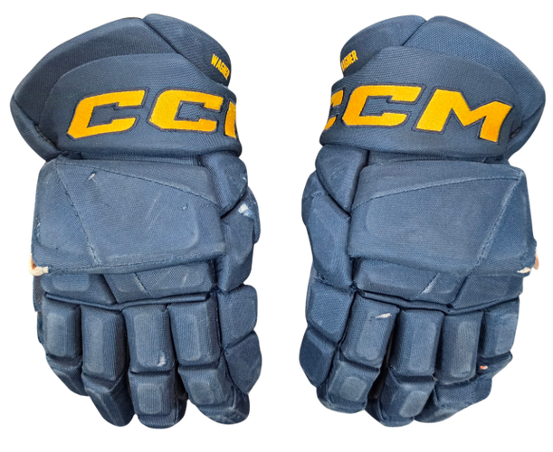 CCM Jetspeed FT8 Pro Stock Hockey Gloves 14" Wagner Blues Used (16057)