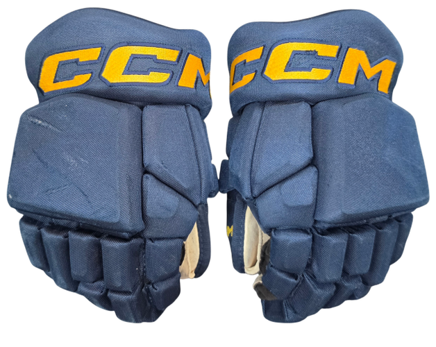 CCM HGTKPP Pro Stock Hockey Gloves 13" Blues NHL Used (16059)