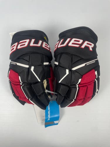New 15" Bauer Supreme M5 Pro Hockey Gloves - Black/Red