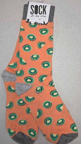 ST3 MENS Sock It To Me "Kiwi Fruit Design" Crew Length Socks FREE SHIPPING