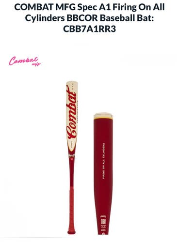 Combat 2027 Spec A1 Alloy BBCOR Certified Bat (-3) 31 oz 34" (New) "Firing On All Cylinders"